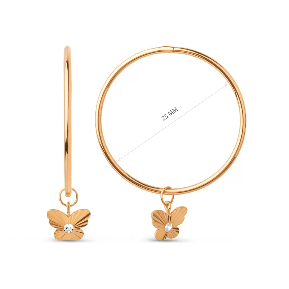 Серьги конго 800562-1110 золото Бабочка_1