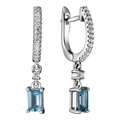Серьги подвесные SM-E00947-X-W-BL-X-W серебро