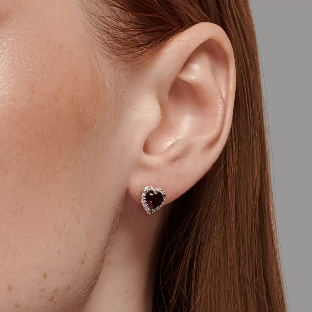 Серьги пусеты 92022925 серебро Сердце
