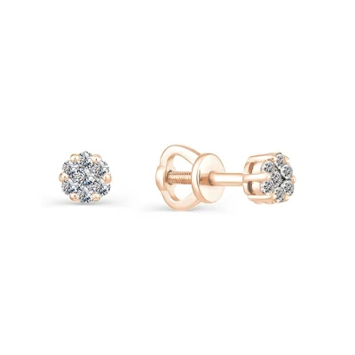 Серьги пусеты С0384-120 золото Цветок