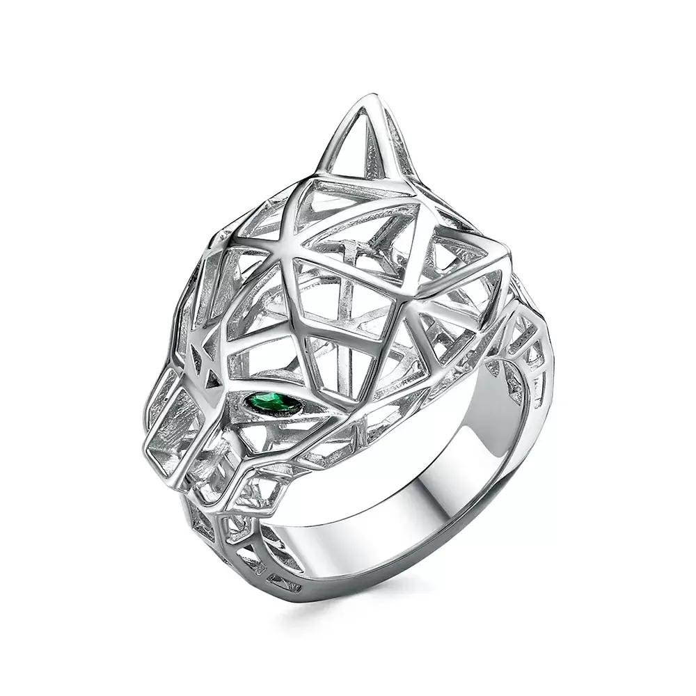 Кольцо SR39362-BW серебро Картье пантера