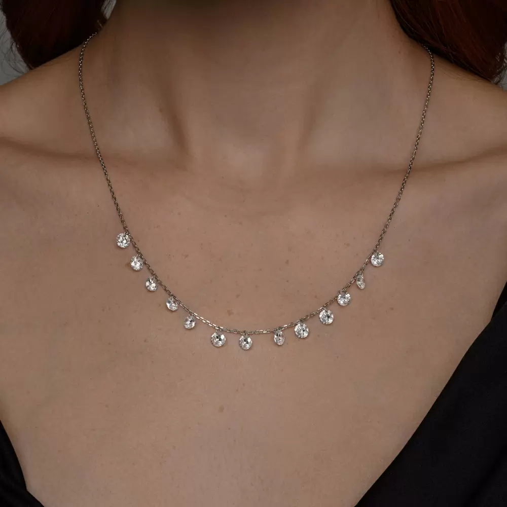 Колье 94070349 серебро с подвесками_1