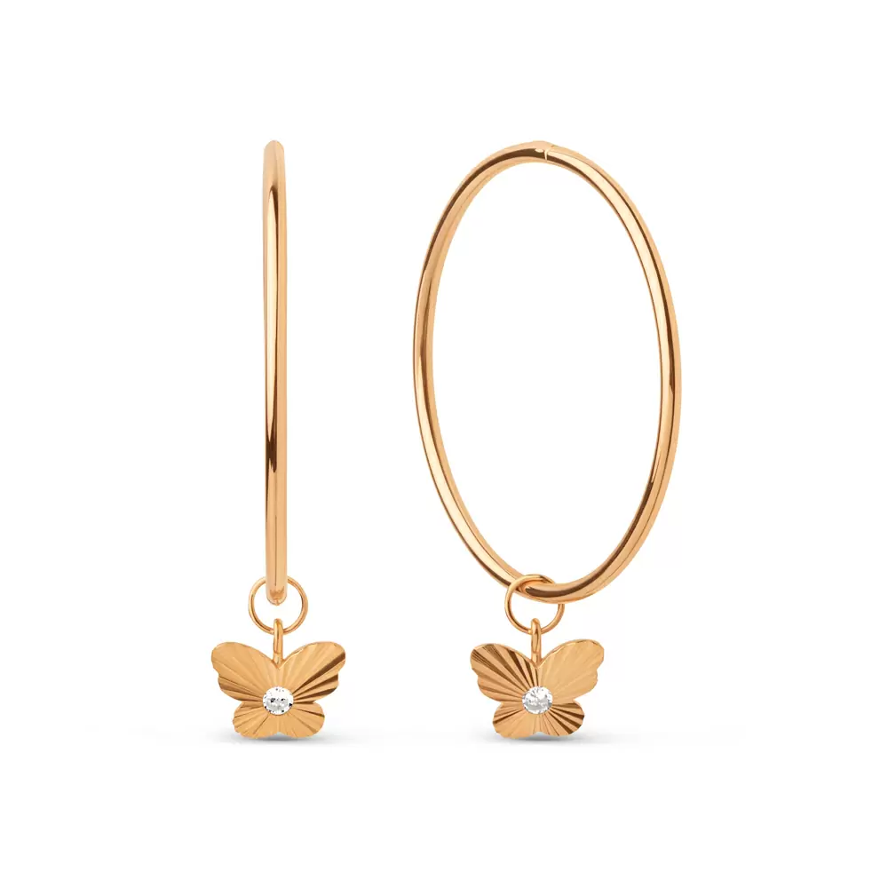 Серьги конго 800562-1110 золото Бабочка_0
