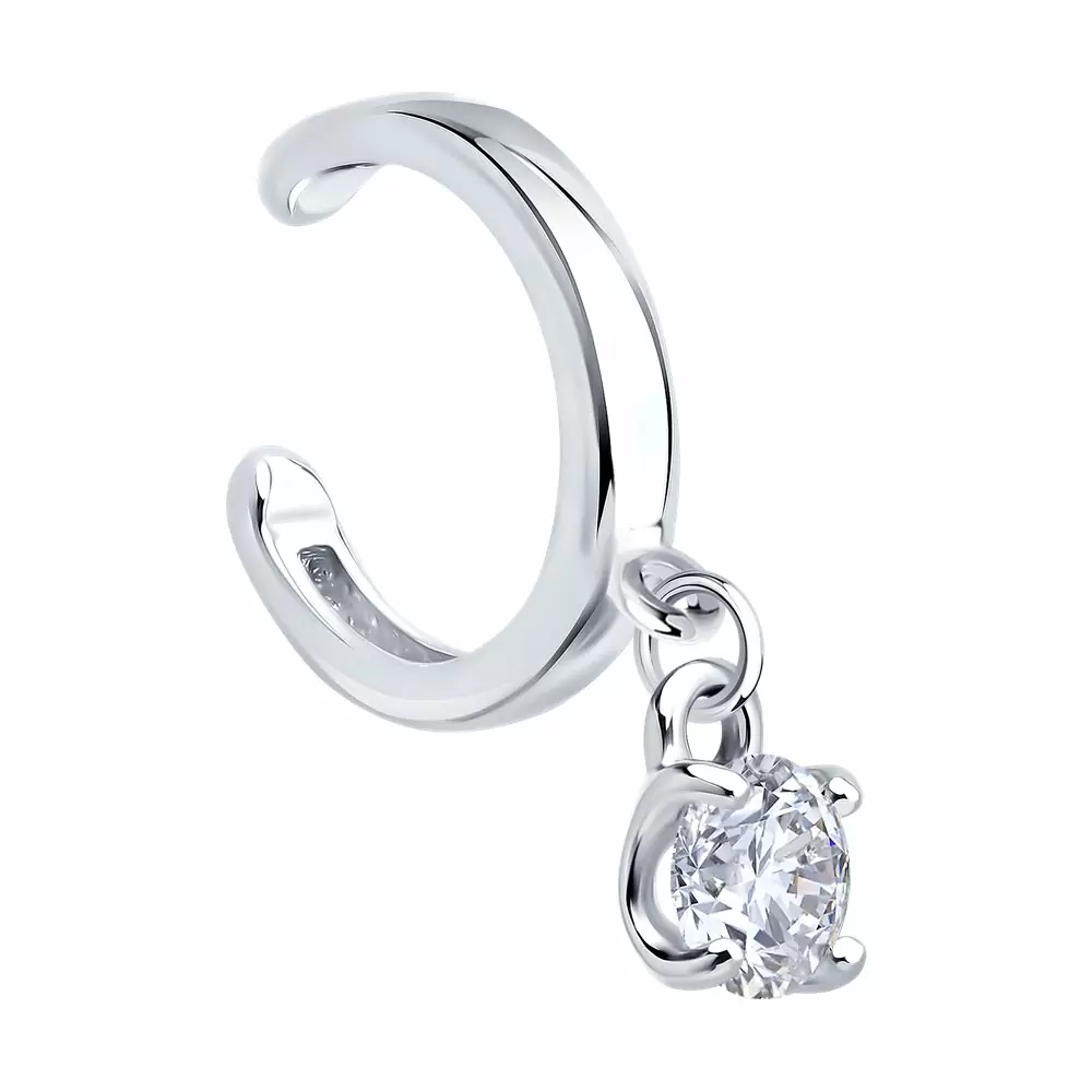 Серьги кафф 94170384 серебро_0