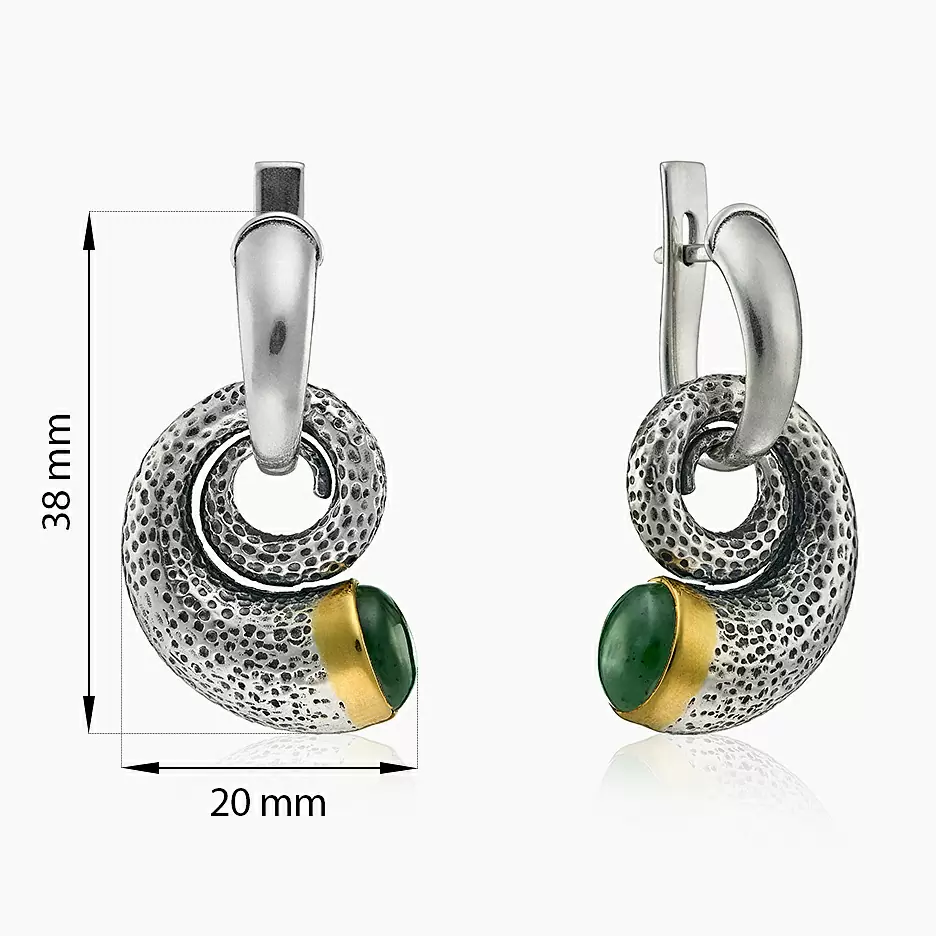Серьги подвесные ER021617NPH-COV-M серебро_1