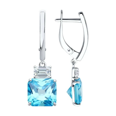 Серьги подвесные 94026768 серебро