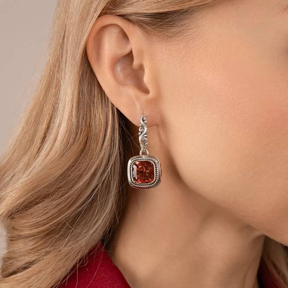 Серьги подвесные 3090с-султ серебро