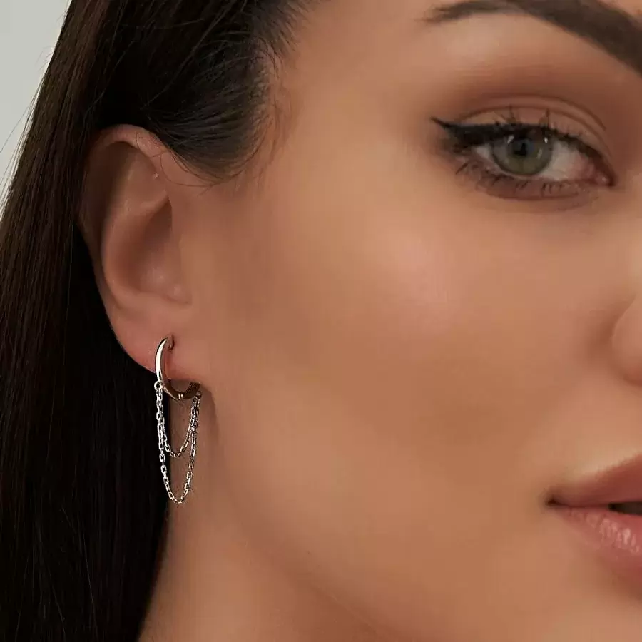 Серьги серьга одиночная 62842 серебро