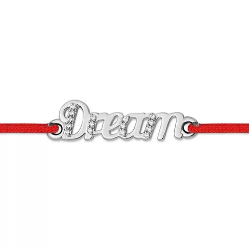 Браслет красная нить 1410013509-543 серебро Dream