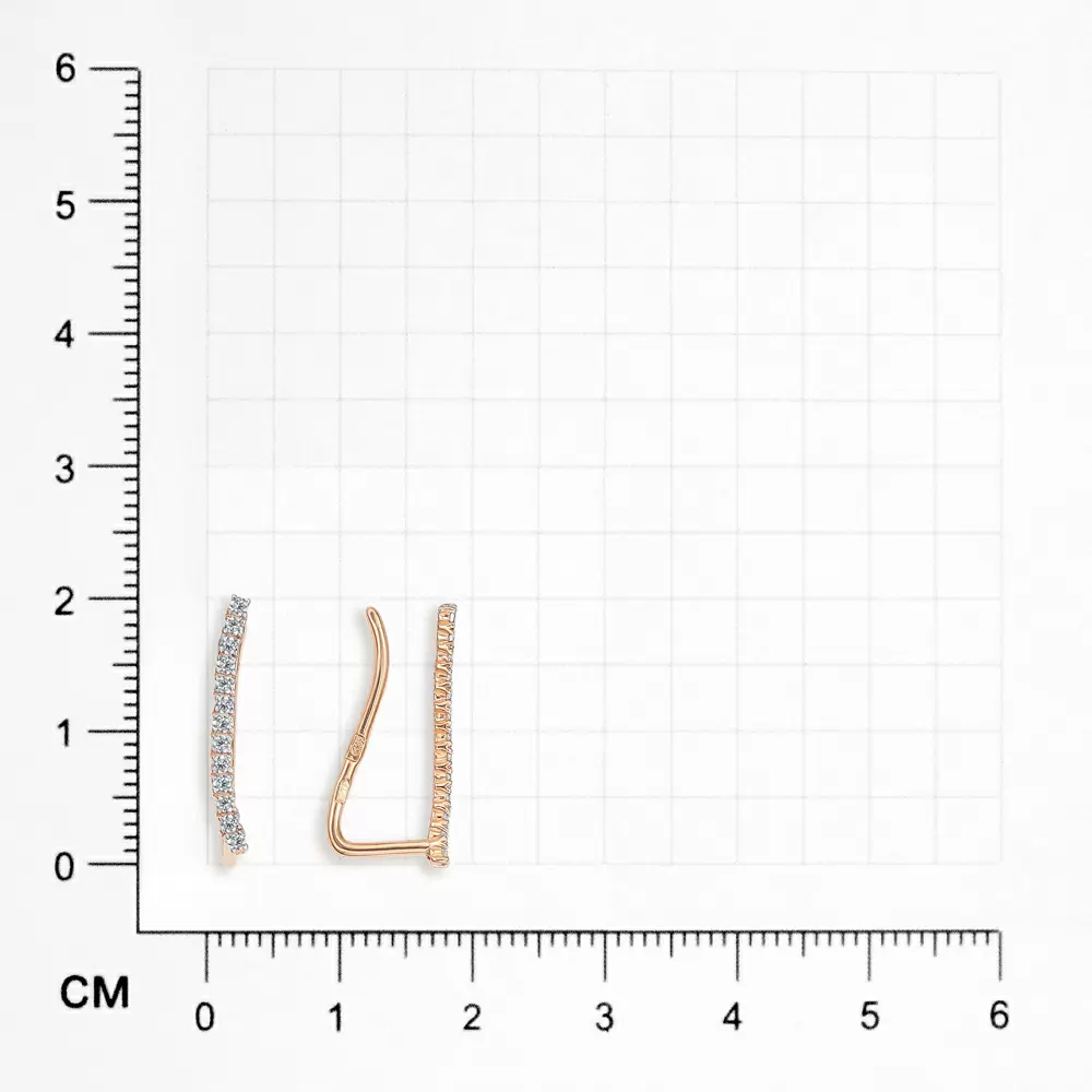 Серьги каффы СргКфЛ45.бцФ.з585 золото_1