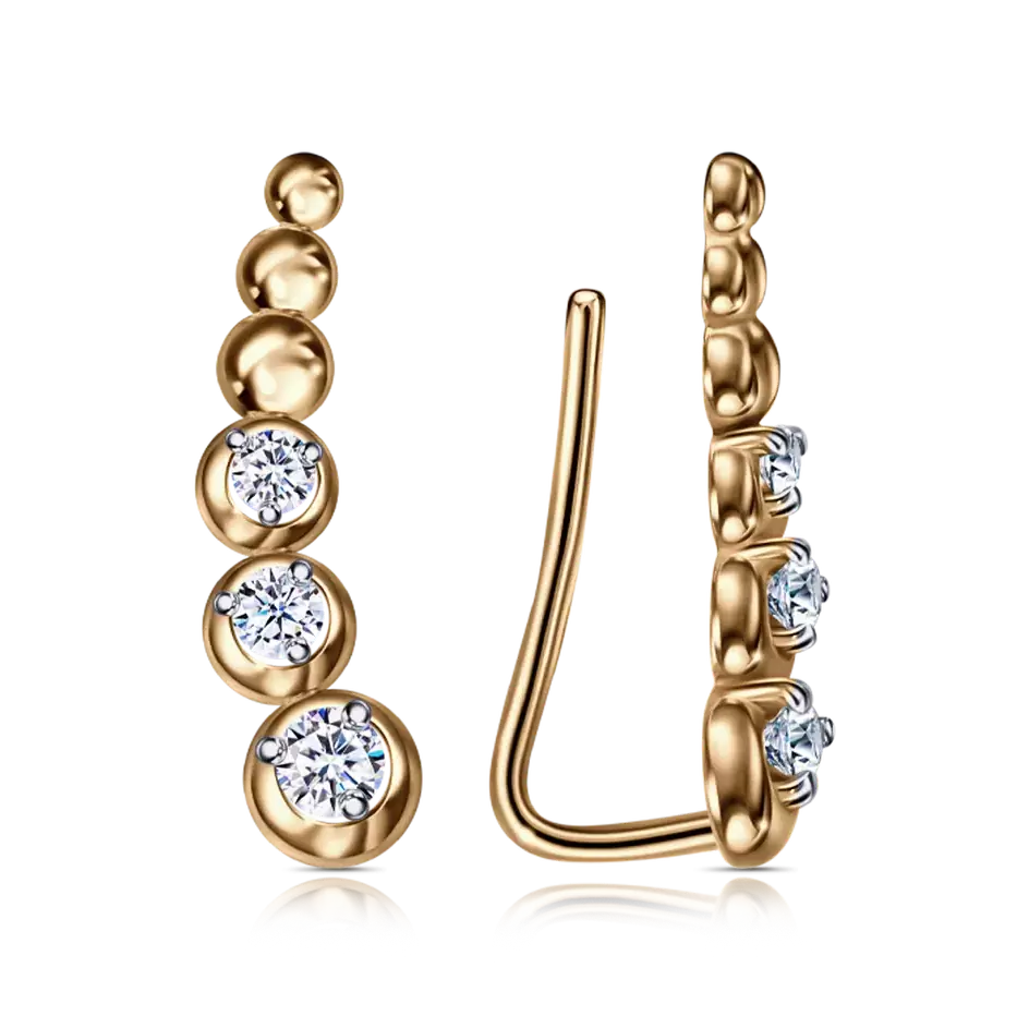 Серьги каффы С132-2638 золото