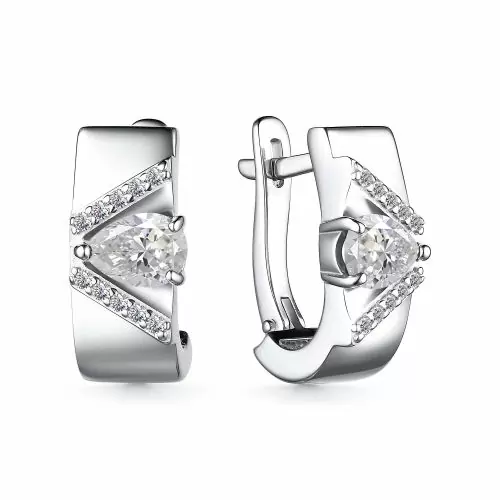 Серьги один камень 02-4061.00ГХ-00 серебро