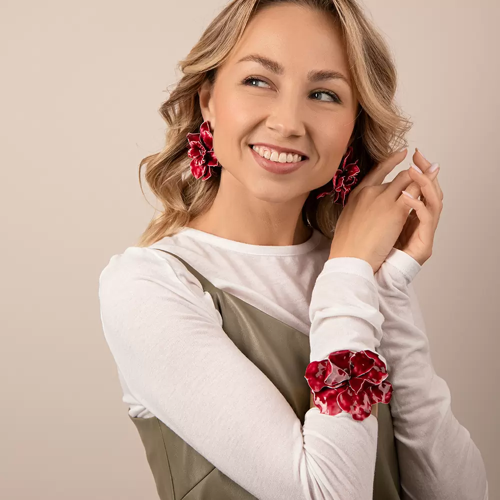Браслет жесткий 504227480 ювелирный сплав Цветок