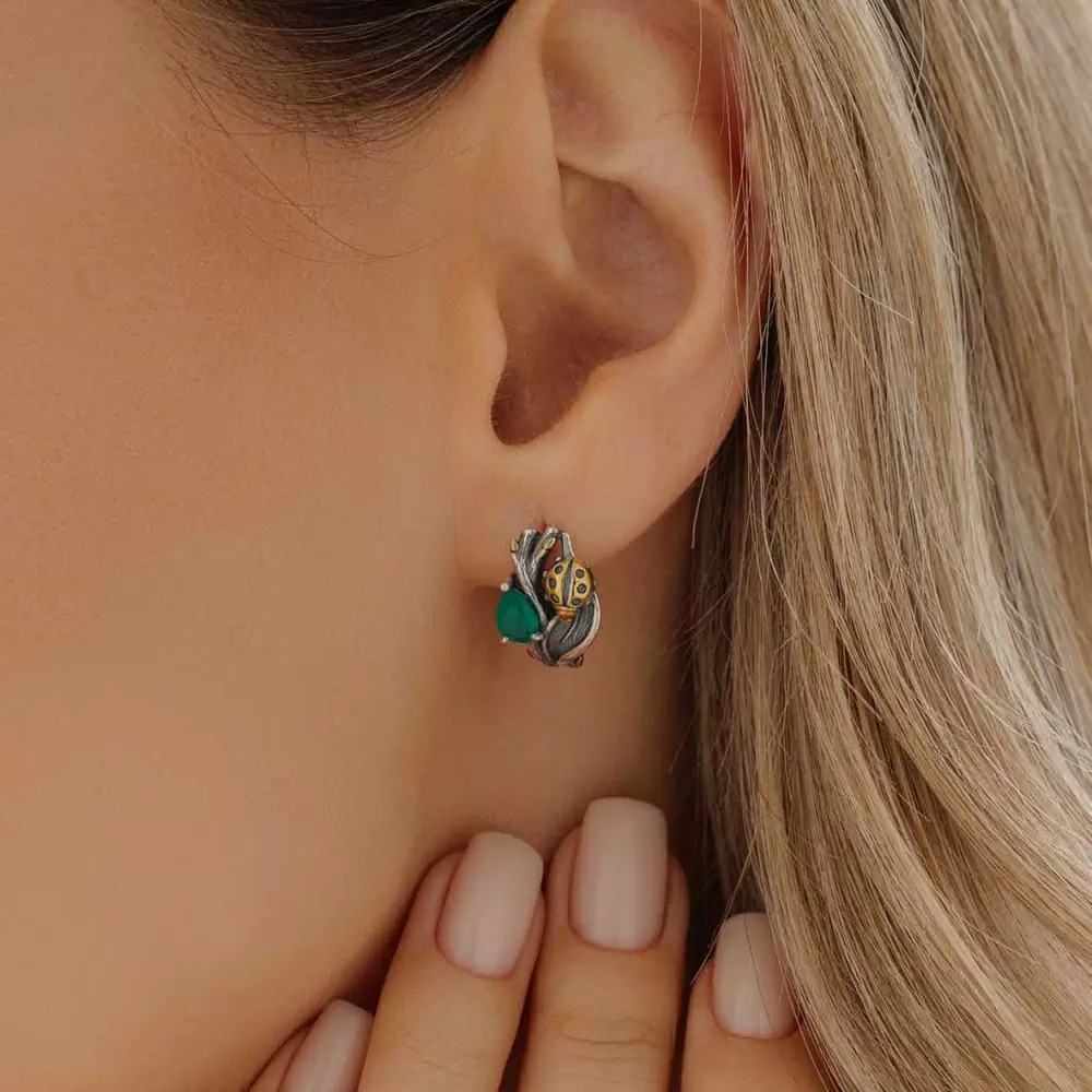 Серьги 2317392128-60 серебро Божья коровка