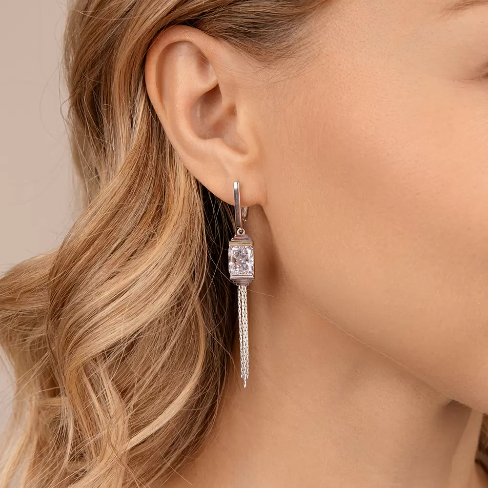 Серьги подвесные 12-679-21500 серебро