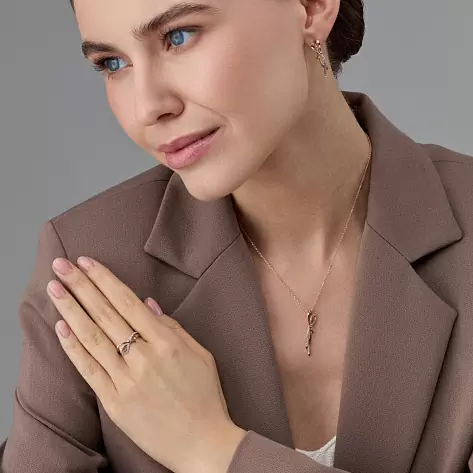 Кольцо 16233-100 золото Тиффани узел_2