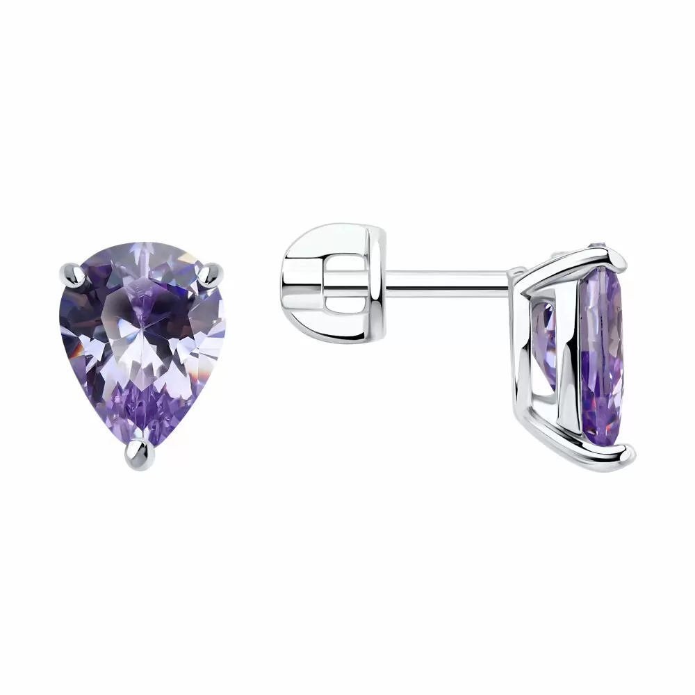 Серьги пусеты 94026835 серебро Капля_0
