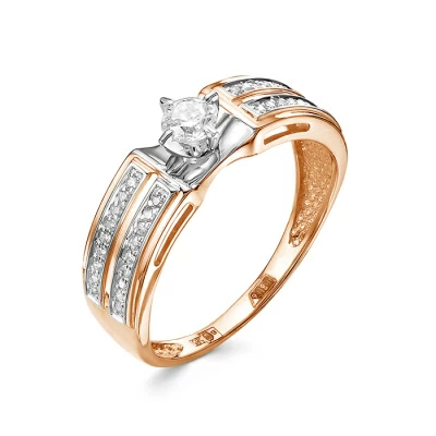 Кольцо один камень К2560-120 золото