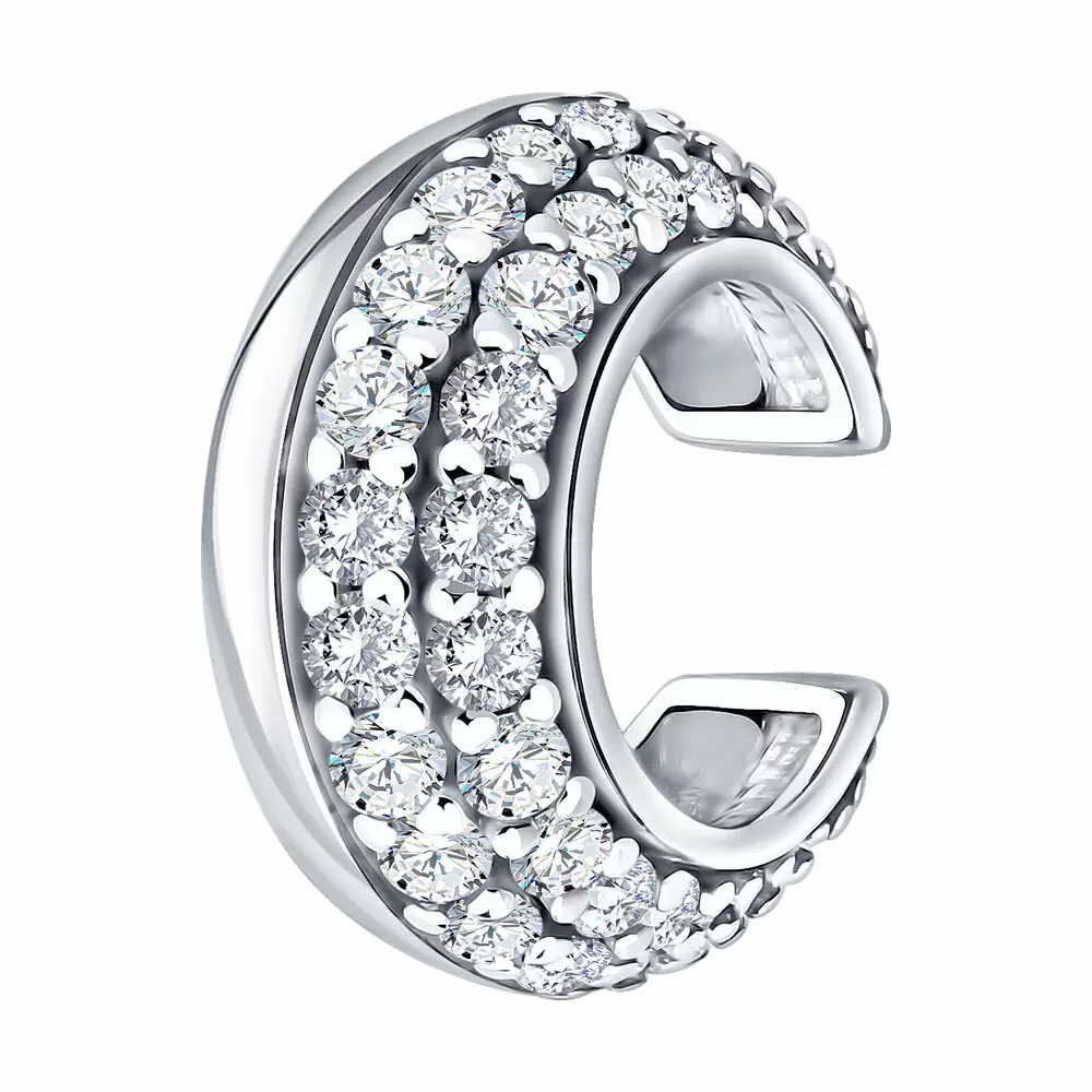 Серьги кафф 94170459 серебро_0