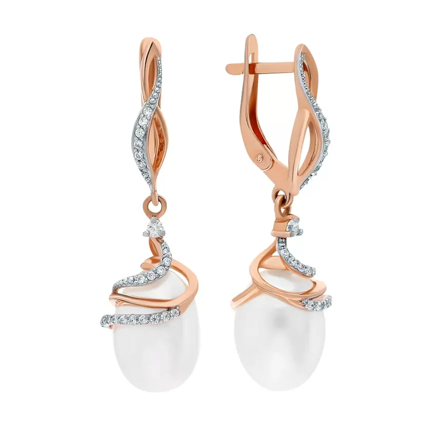 Серьги подвесные 290-1-569Р золото