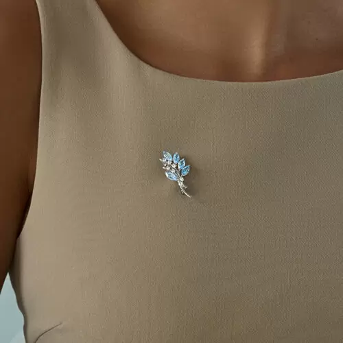 Брошь 92040009 серебро Цветок_1