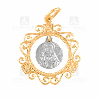 Подвеска религиозная христианская ладанка п649-01 золото Святая Матрона 