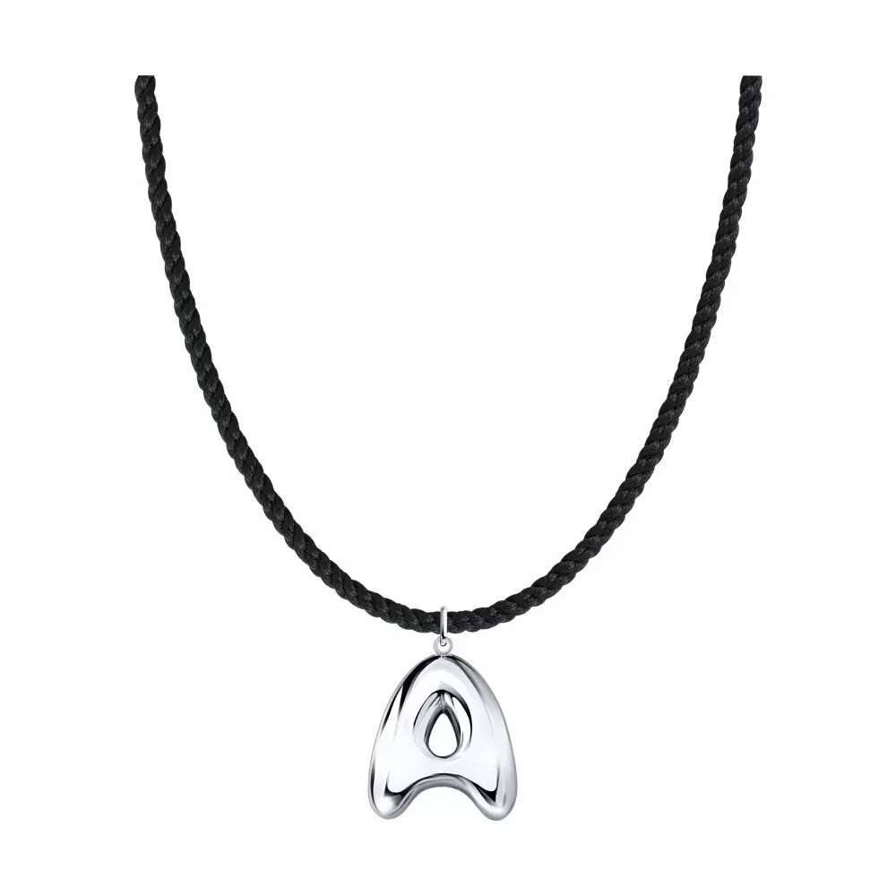 Колье 94071518 серебро Буква А_0