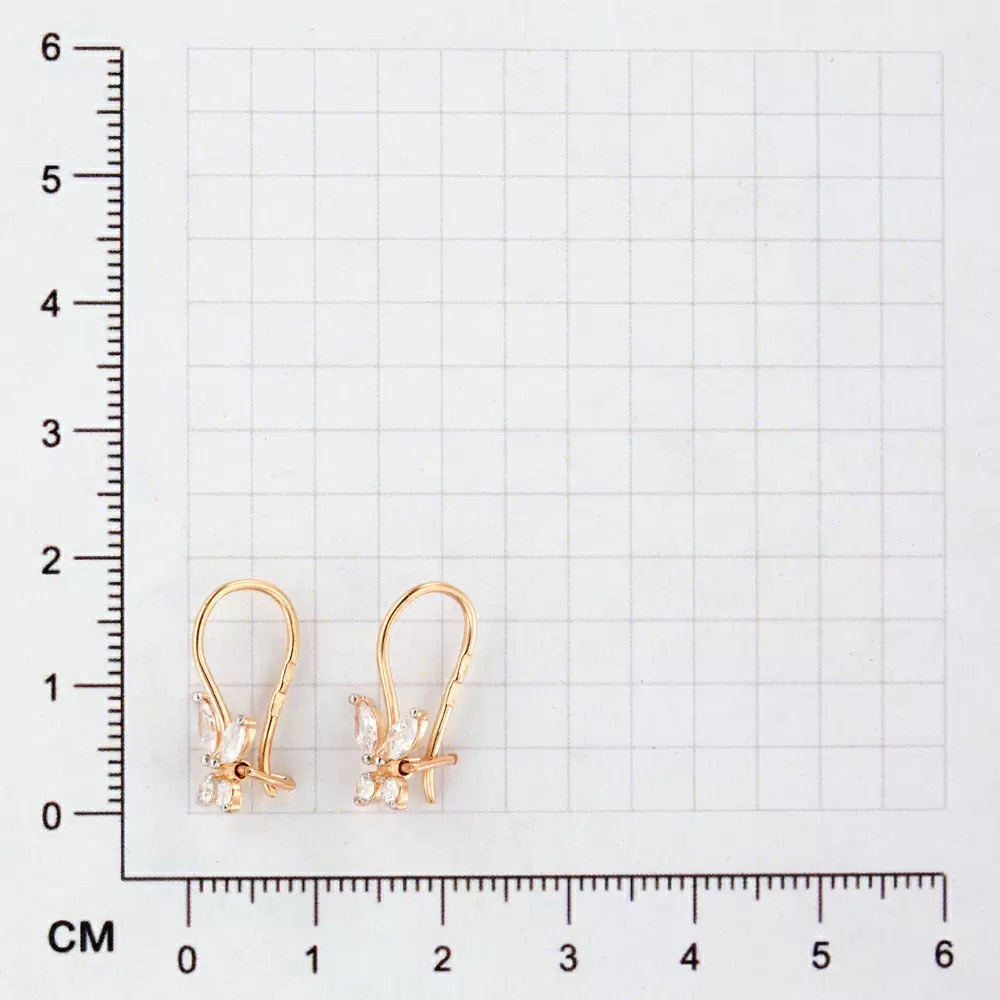 Серьги СргЛ02.бцФ.з585 золото Бабочка_1