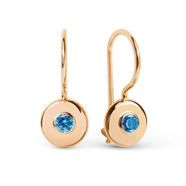 Серьги один камень 016882-1120 золото
