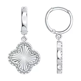 Серьги подвесные 94027287 серебро Ван Клиф_0