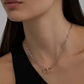 Колье чокер НХ22-2057Ю-34 d0.35 серебро Круг_2