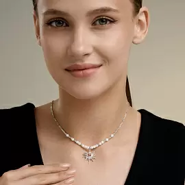 Колье 94071348 серебро Солнце_1