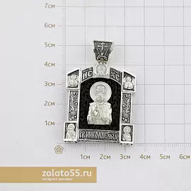 Подвеска религиозная христианская ладанка 503920-51 серебро Святой Николай Чудотворец_3