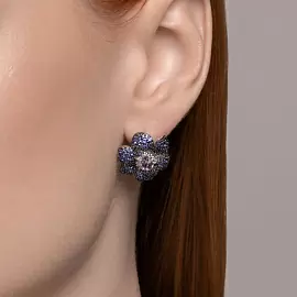 Серьги 92022975 серебро Цветок_1