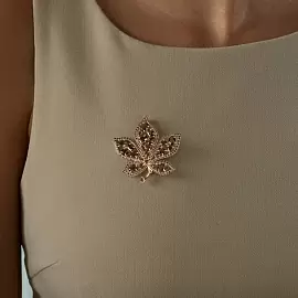 Брошь 92040102 серебро Лист_1