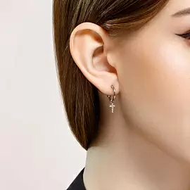 Серьги серьга одиночная 94170136 серебро Крест_1