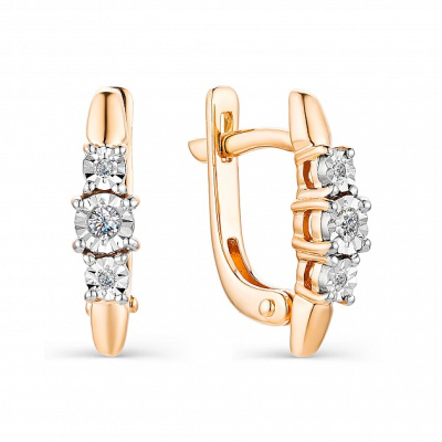 Серьги дорожка 23164-100 золото бриллиант