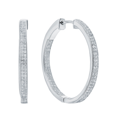 Серьги конго SL-E01700-X-W-X-X-W серебро Дорожка