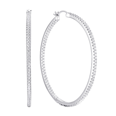 Серьги конго CZ-E02947-X-W-X-X-W серебро Дорожка