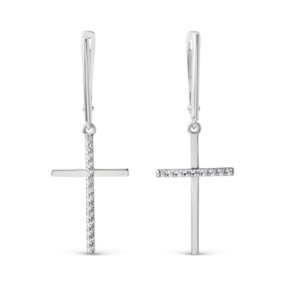 Серьги подвесные 024892-3101 золото Крест