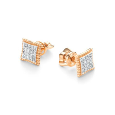 Серьги пусеты 26354-100 золото Квадрат