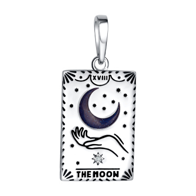 Подвеска 50-7Ч-0001-16007 серебро Луна и звезда