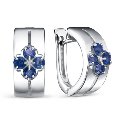 Серьги 12-849-1100 серебро Цветок