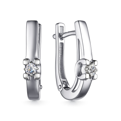 Серьги один камень 02-4248.000М-00 серебро