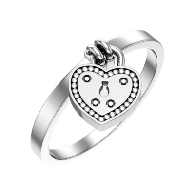 Кольцо 52110 серебро Сердце