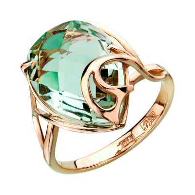 Кольцо 2144 акв золото