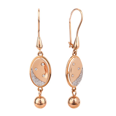 Серьги подвесные 029782-1102 золото