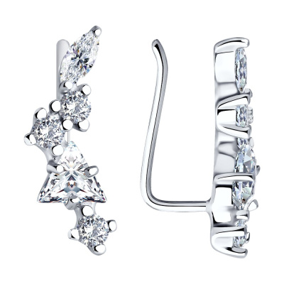 Серьги каффы 94026084 серебро