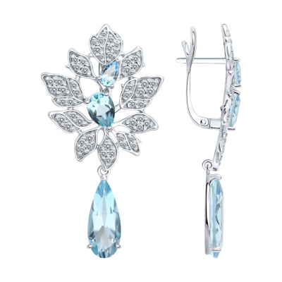 Серьги подвесные 94-321-00111-1 серебро