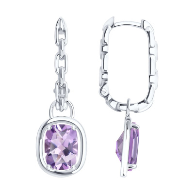Серьги подвесные 92025384 серебро